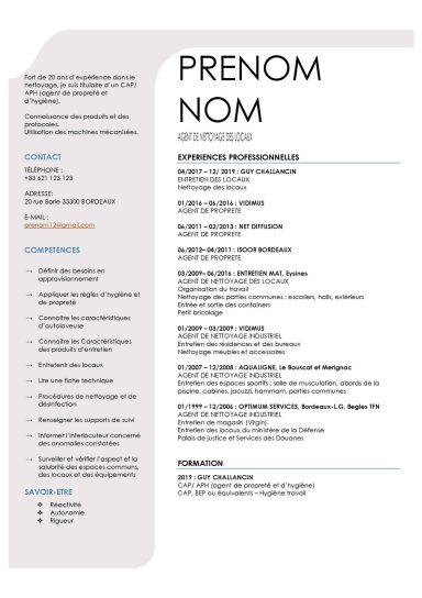 CV spécialiste - cible agence d'intérim